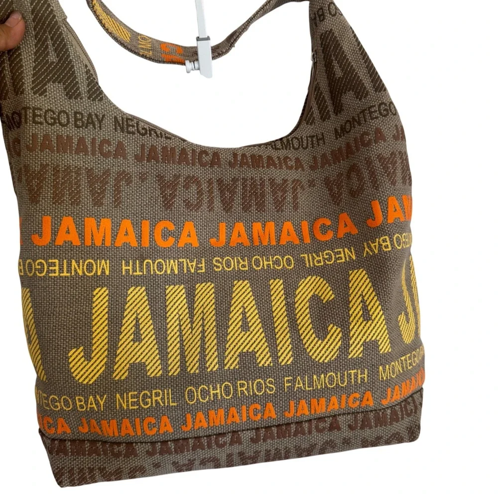 Robin Ruth Jamaica Travel‎ Shoulder Bag Hobo Purse Beige Orange